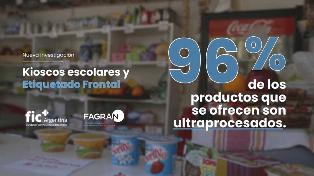 El 96% de la oferta de productos envasados en los kioscos escolares son productos ultraprocesados